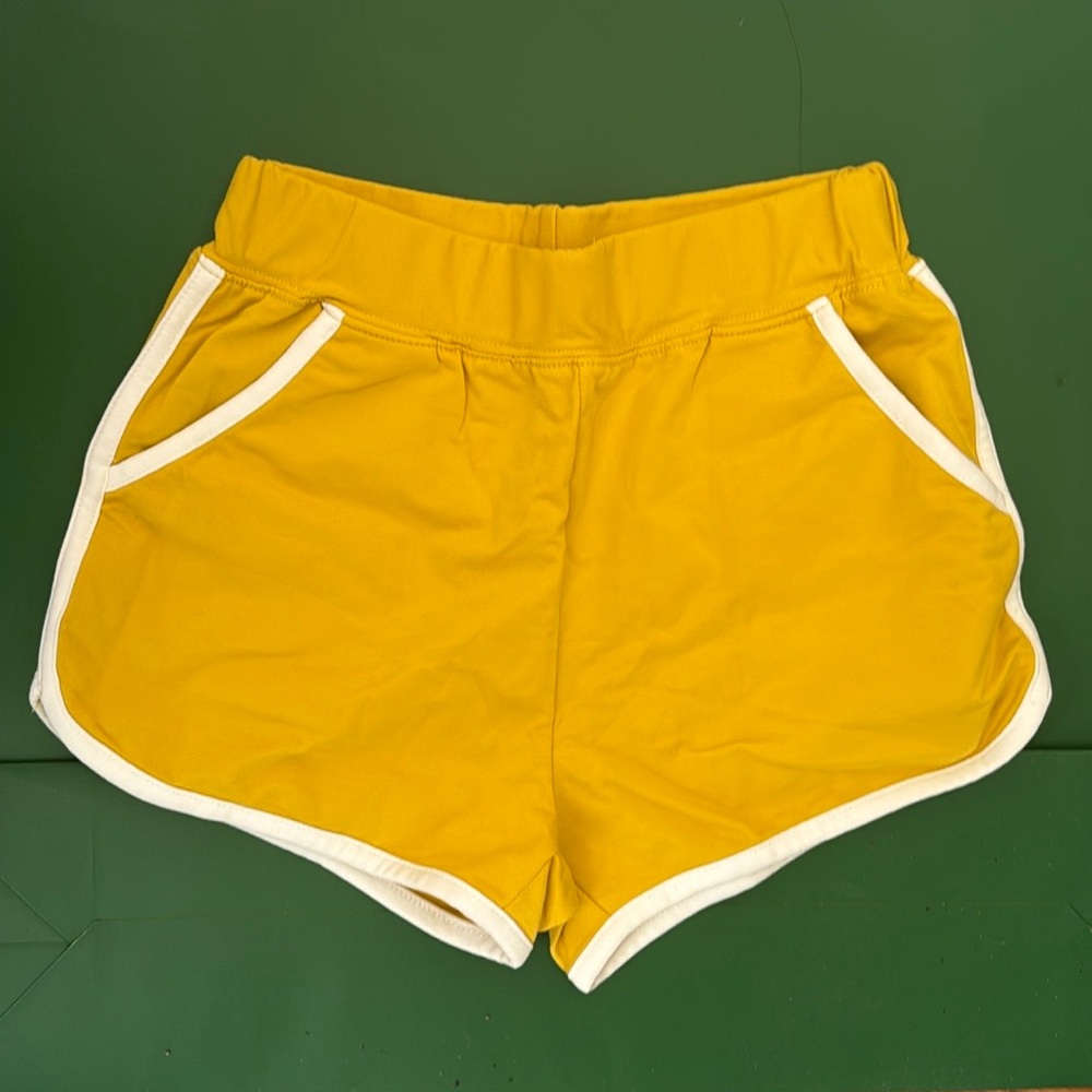 Women's Elastic Waist White Outline Active Lounge Shorts
